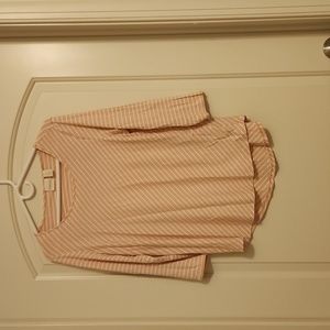 Chico's forever stripe tee size 1 pink
